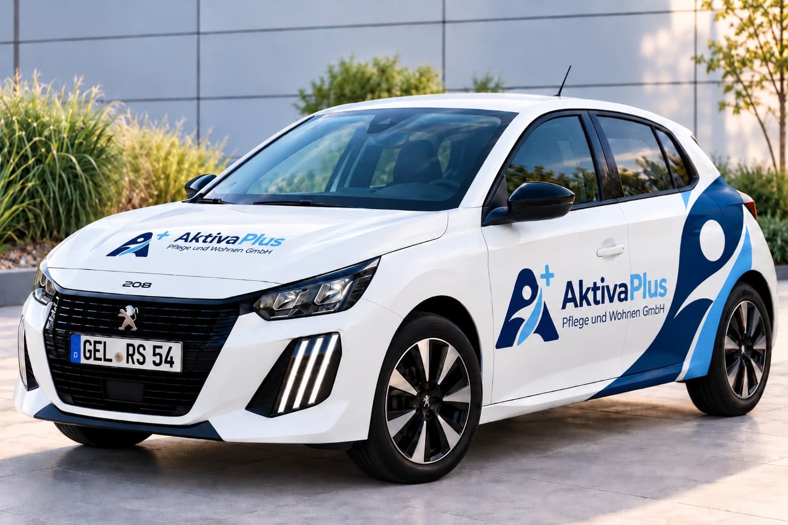 Aktiva+ Dienstfahrzeug im Firmendesign